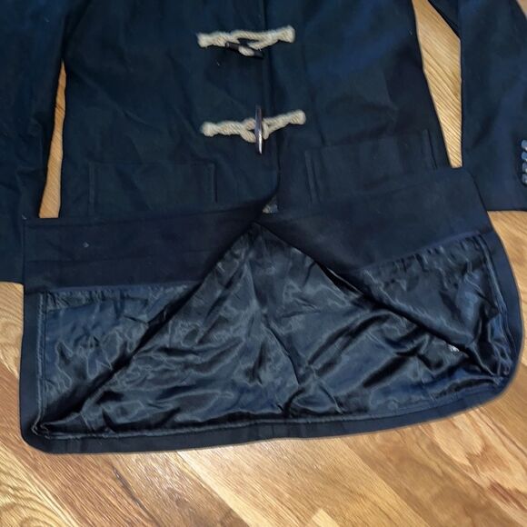 J. CREW Cashmere Wool blend Nello Gori Duffle Hooded Toggle Zipper Coat Jacket 4 - Picture 8 of 12